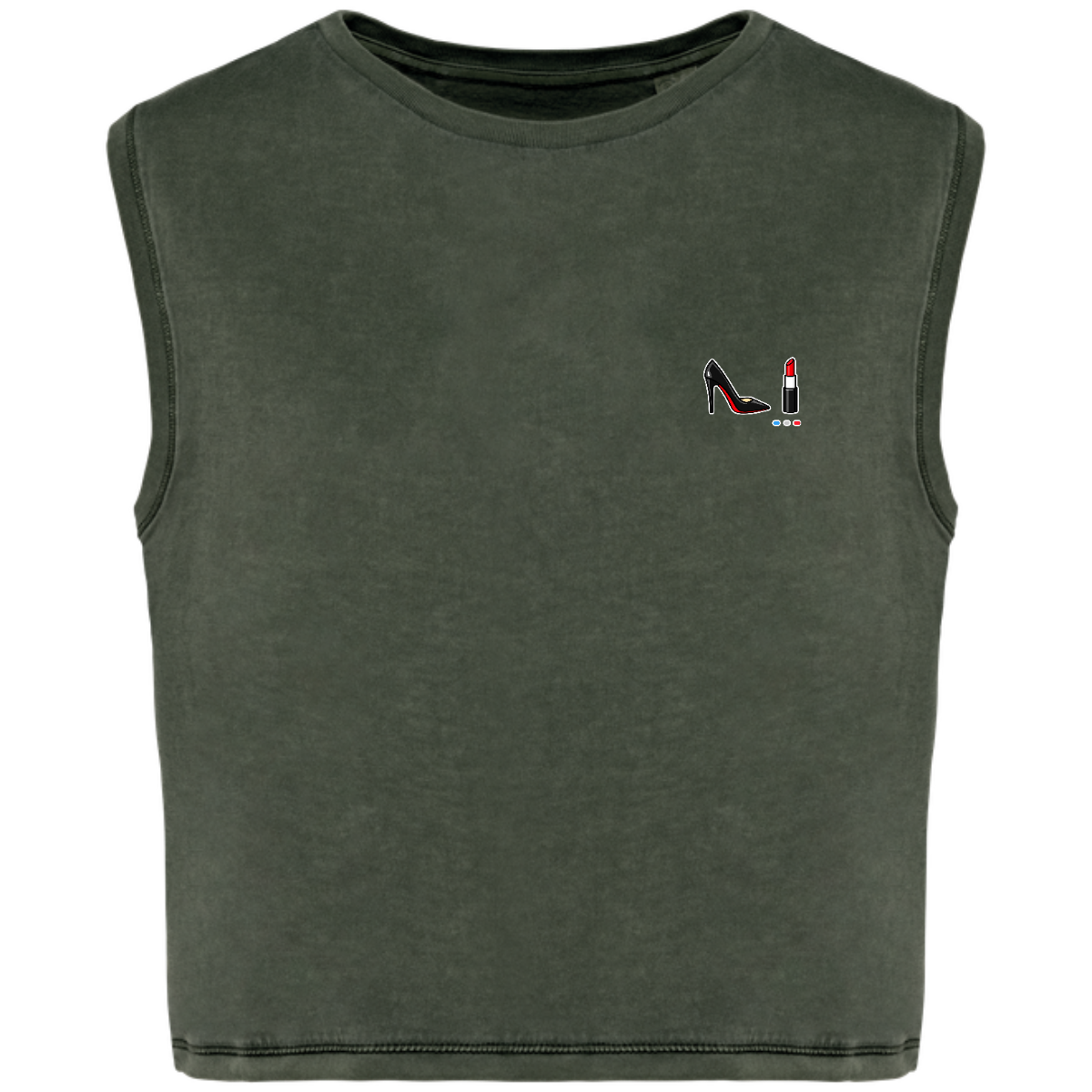Crop Top Sans Manche Bio - Collection Rouge