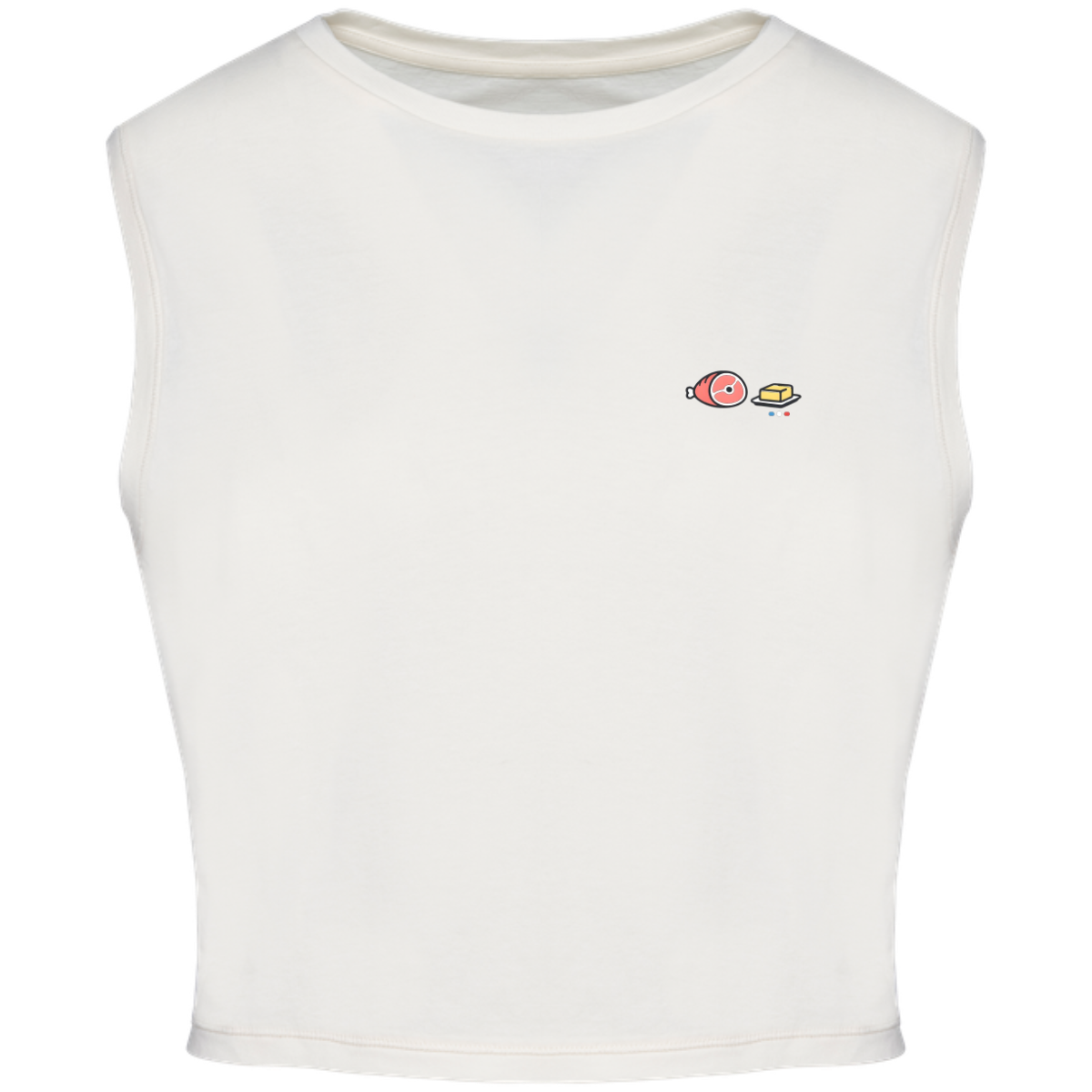 T-shirt crop sans manche Bio - Collection Jambon Beurre