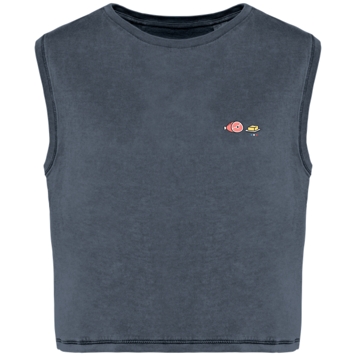 T-shirt crop sans manche Bio - Collection Jambon Beurre