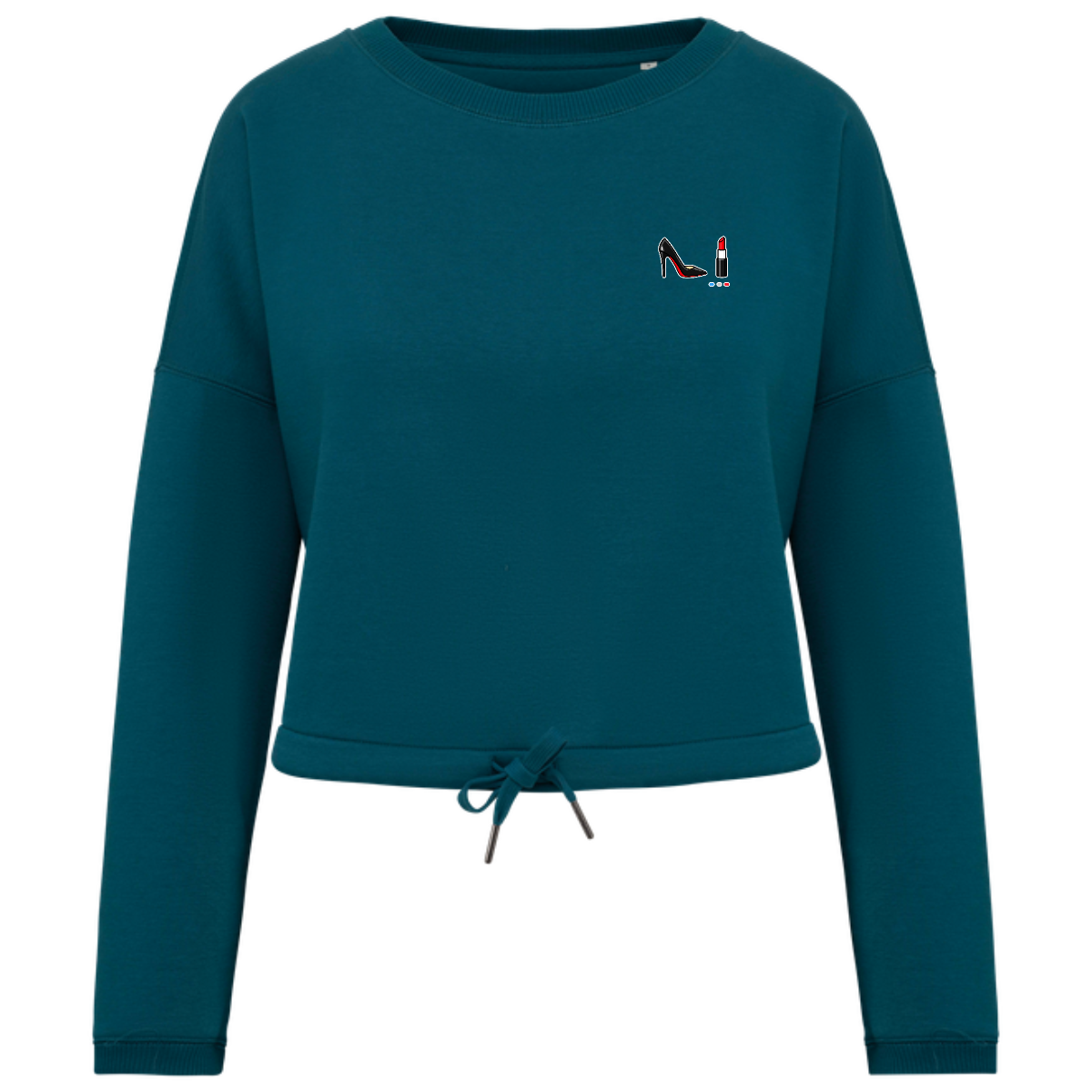 Sweat Crop Oversize Bio Femme - Collection Rouge