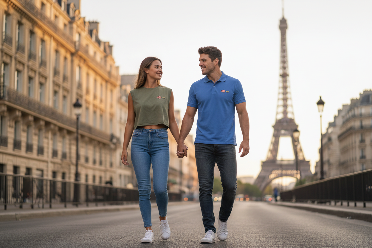 Couple Paris - Crop + Polo Collection Zéro - Jambon Beurre