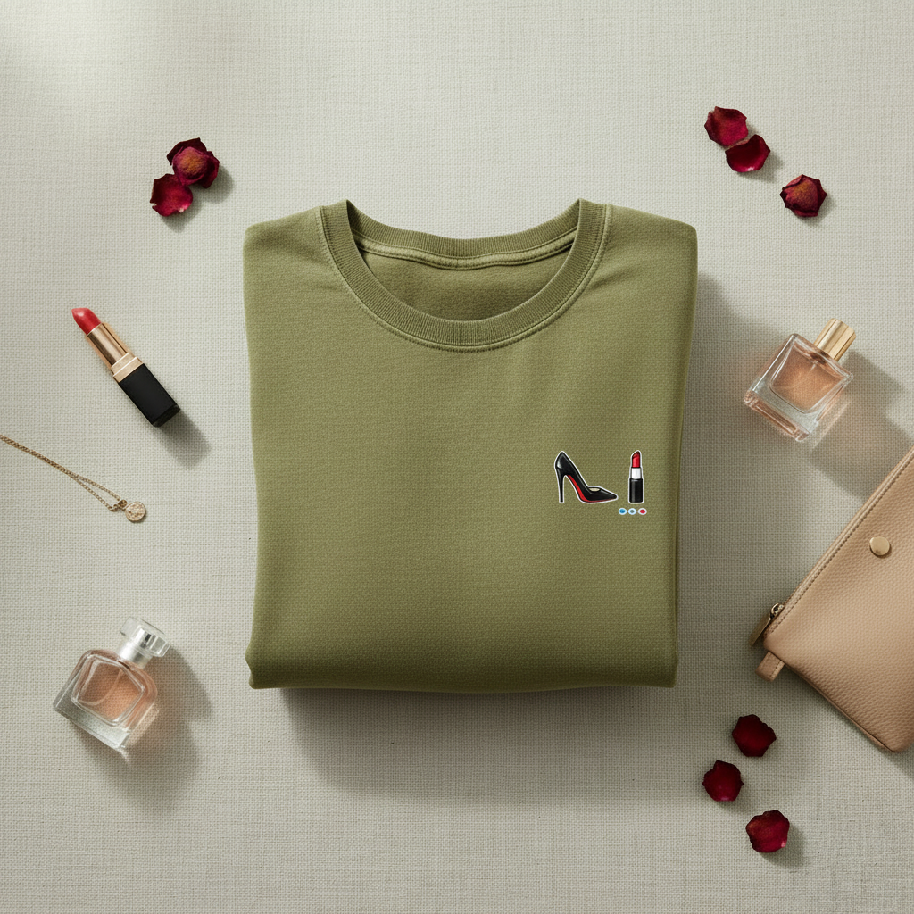 Flatlay Crop Top Khaki - logo corrigé