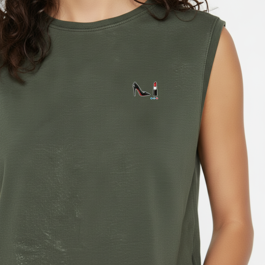 Focus côté cœur logo crop top