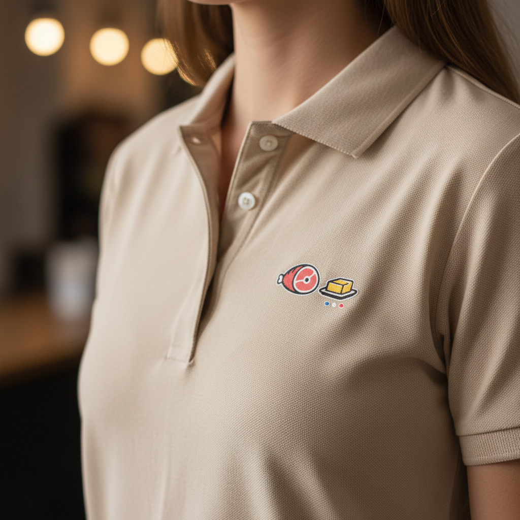 Gros plan logo - Polo Femme Collection Zéro - Jambon Beurre