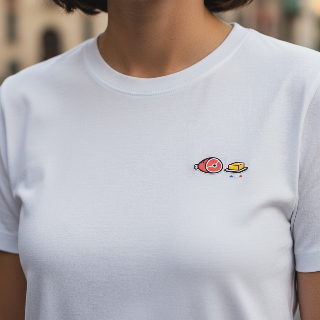 Gros plan logo - T-shirt Bio Femme Collection Zéro - Jambon Beurre