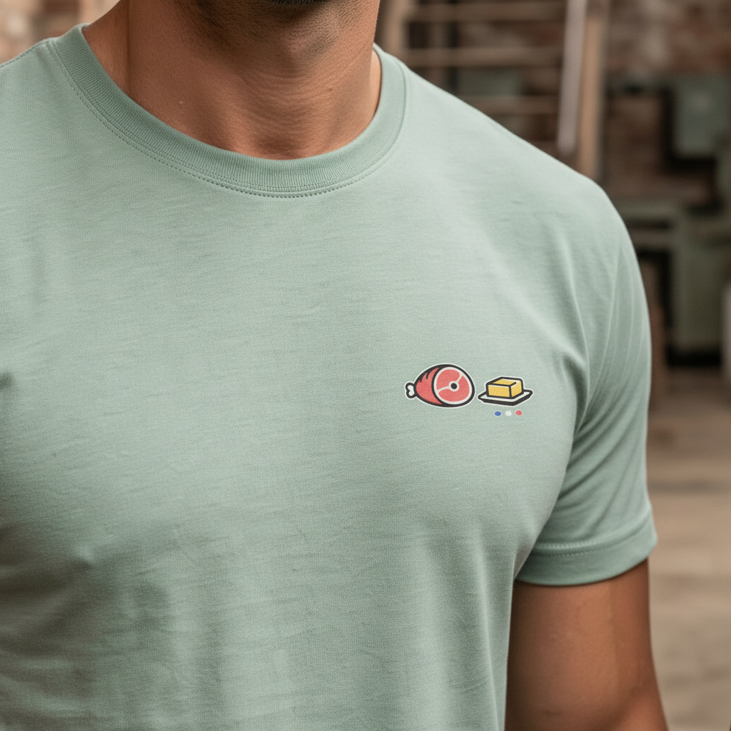 Gros plan logo - T-shirt Bio Homme Collection Zéro - Jambon Beurre