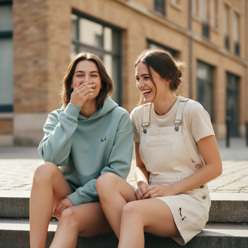 Hoodie Agua & Salopette Ivory