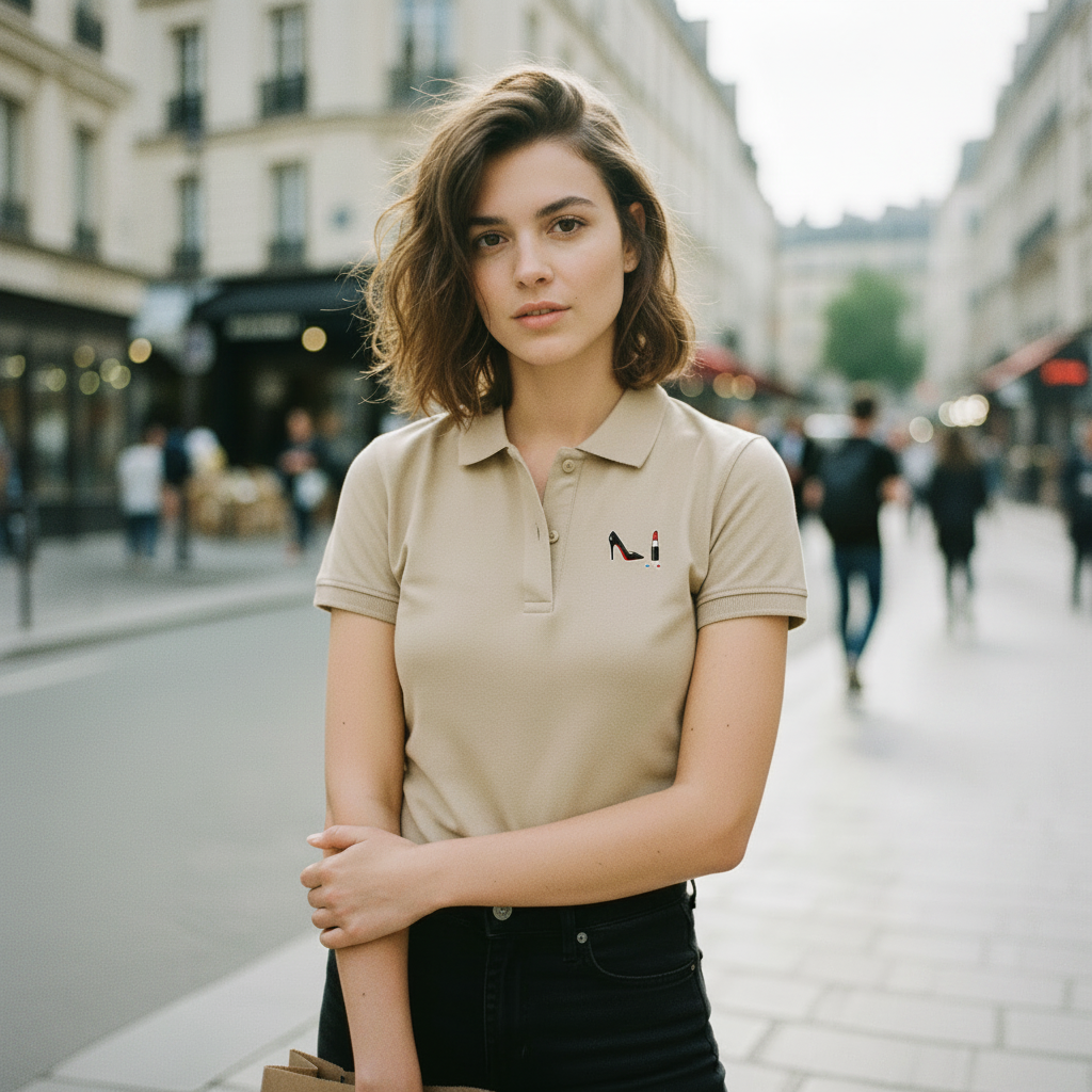 Lifestyle polo beige Collection Rouge - Maison Jambon Beurre