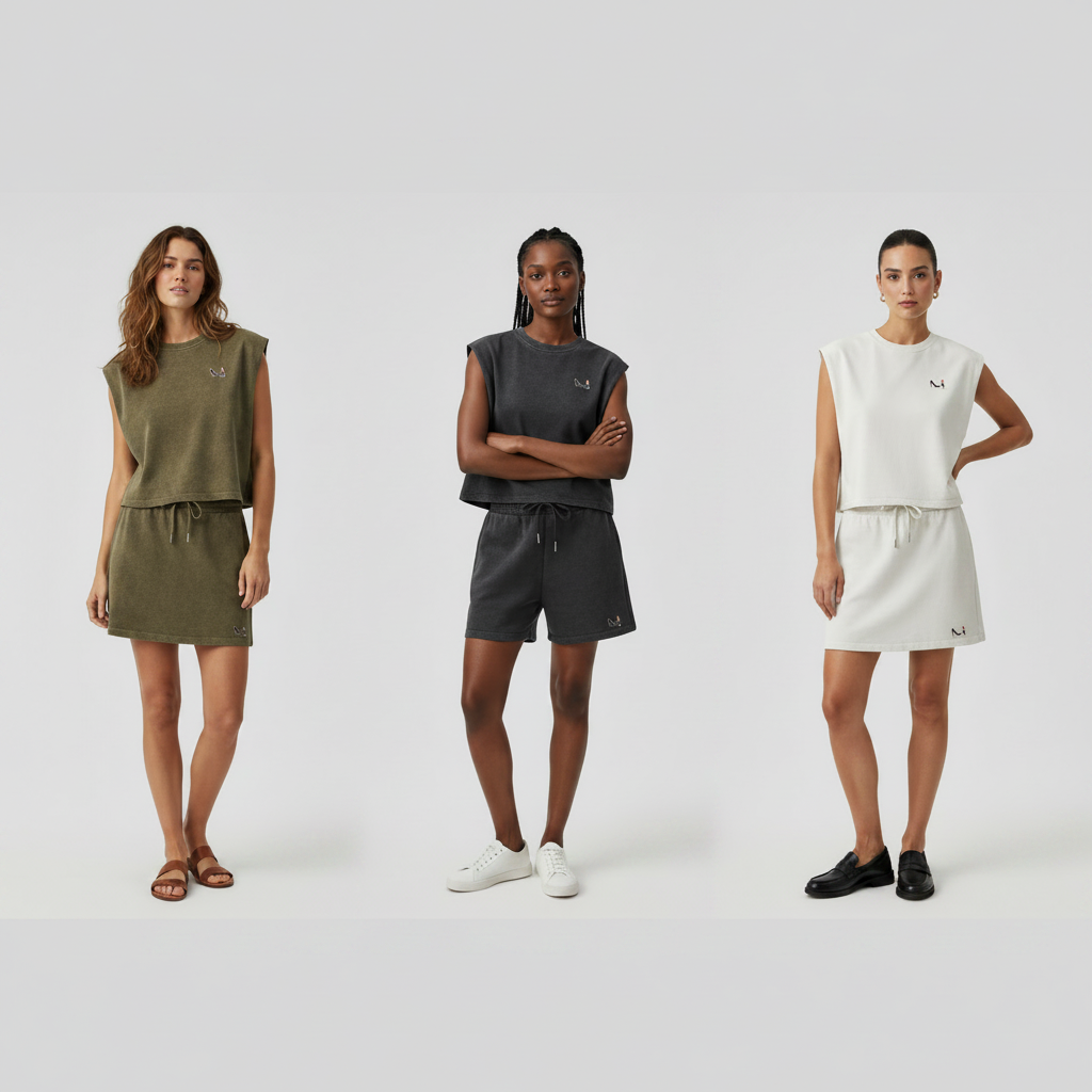 Lookbook Crop Top Sans Manche - Collection Rouge
