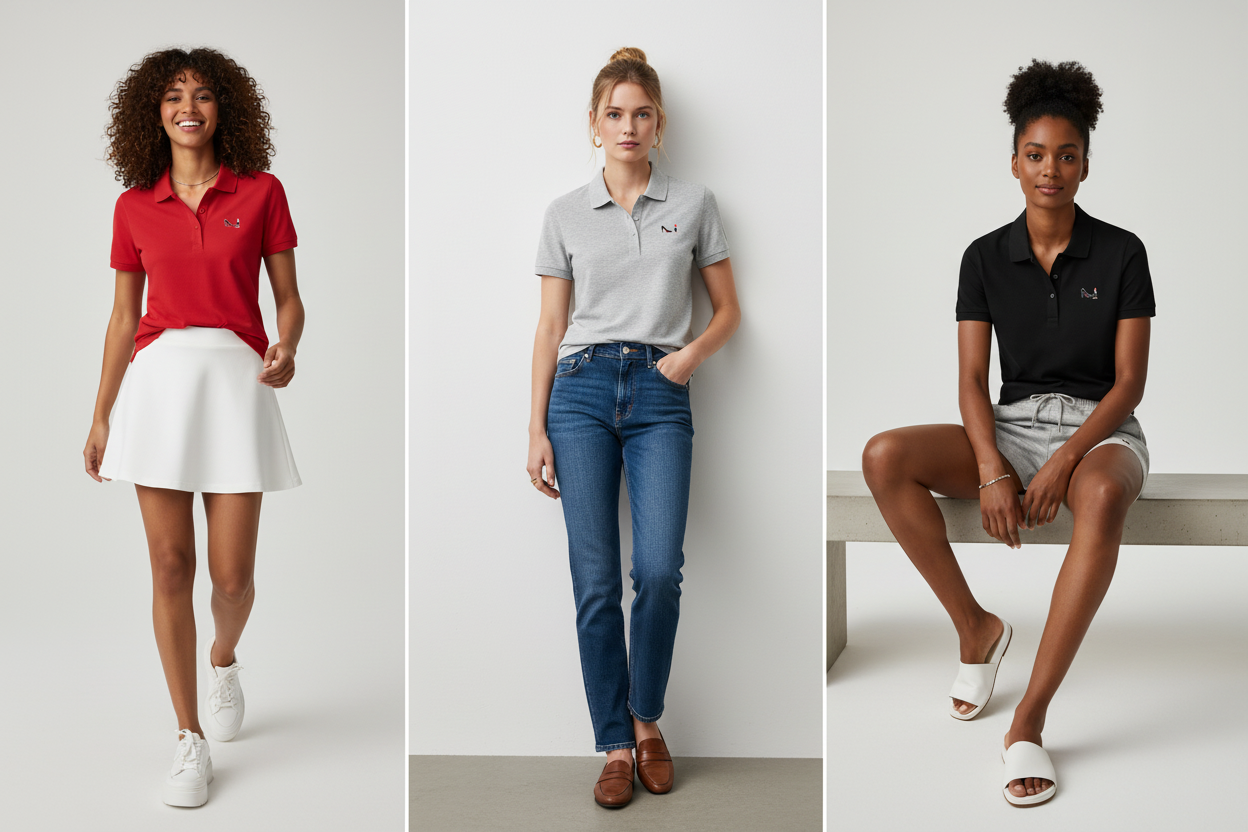 Lookbook Polo Femme Bio - Collection Rouge