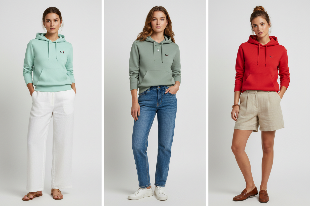 Lookbook Sweat à Capuche Femme - Collection Rouge