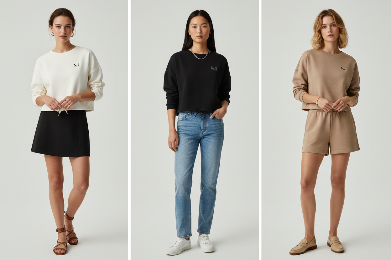 Lookbook Sweat Crop Oversize - Collection Rouge