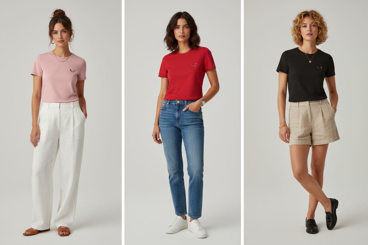 Lookbook T-shirt Bio Femme - Collection Rouge