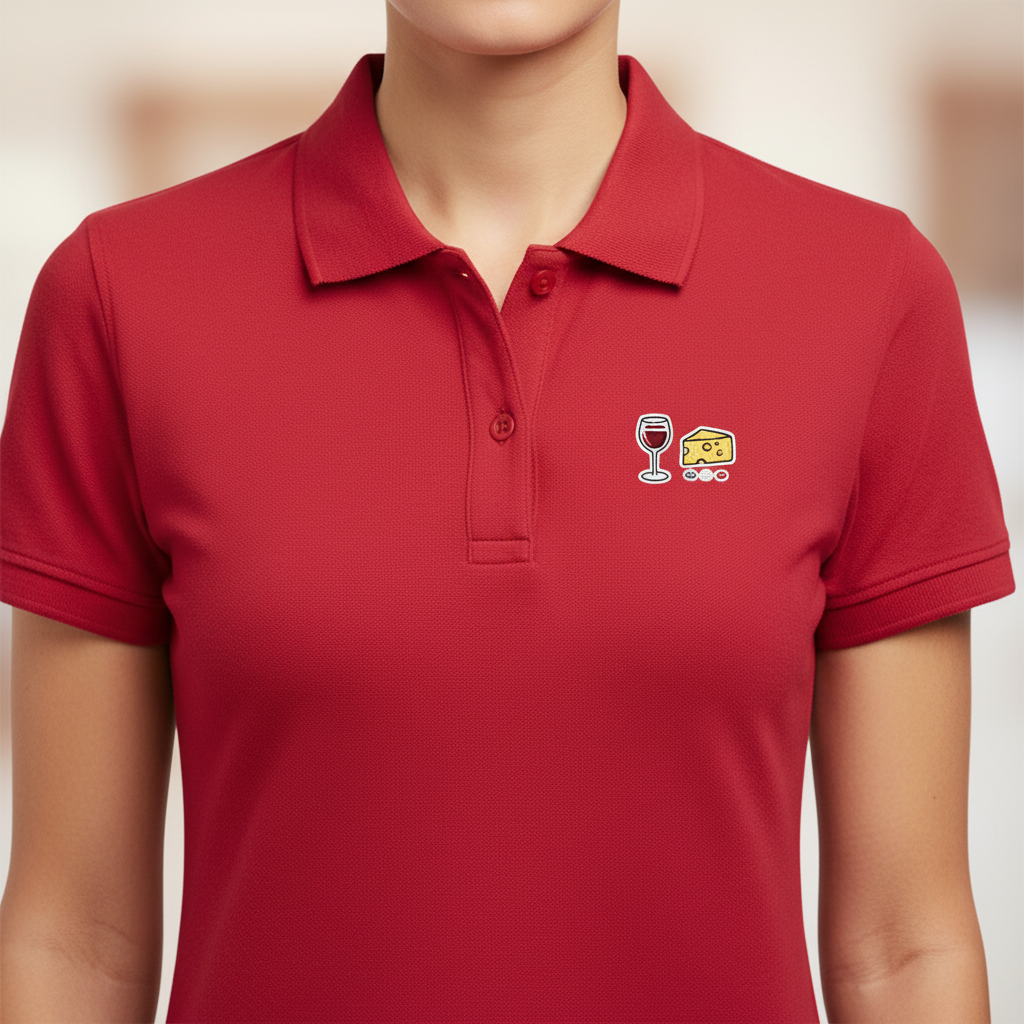 Polo femme focus logo