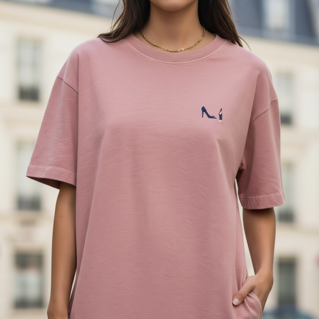 Zoom côté cœur - Robe T-shirt Rose